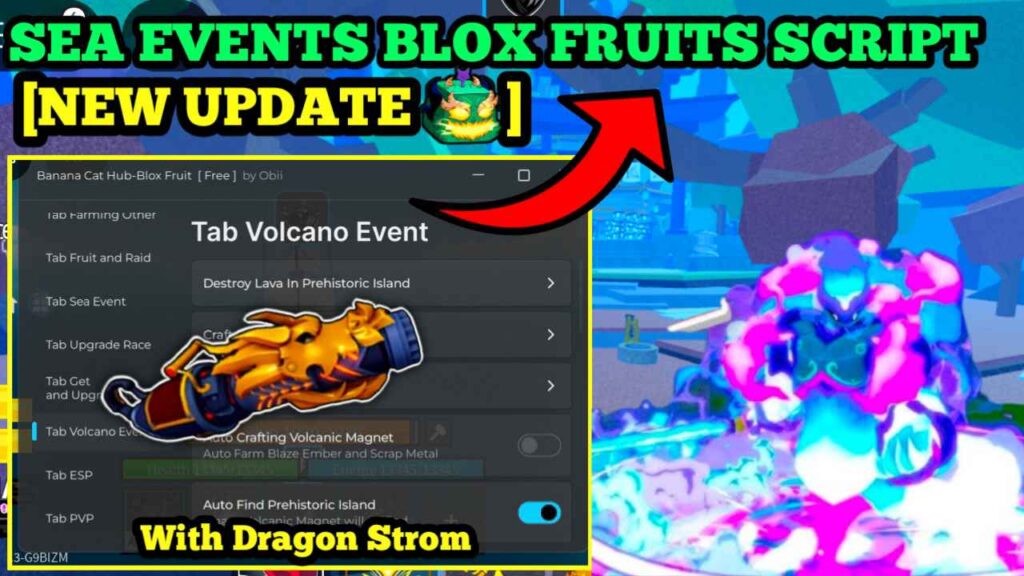 Banana Hub Sea Events Farm Instructions Blox Fruit Dragon Update