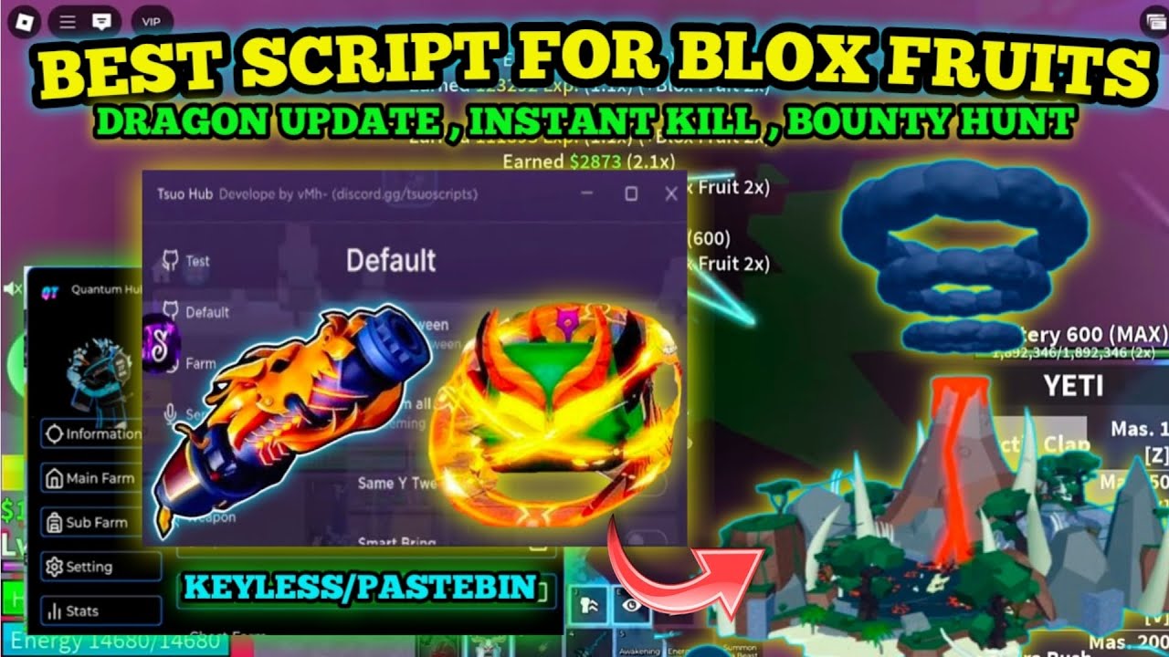 [UPDATE 24] Blox Fruit Script GUI Pastebin | Instant Kill | Yeti Fruit Mastery | Phrestroic Island