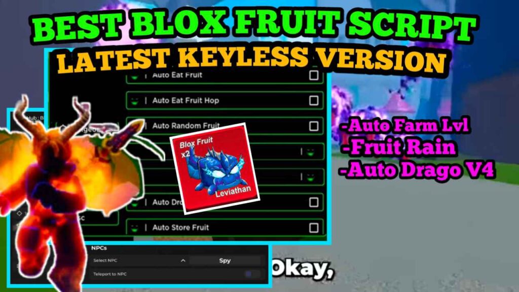 [UPDATED] Blox Fruit SCRIPT GUI | Fast Farm Lvl | Drago V4 Max | Phrestroic Island | Keyless & More