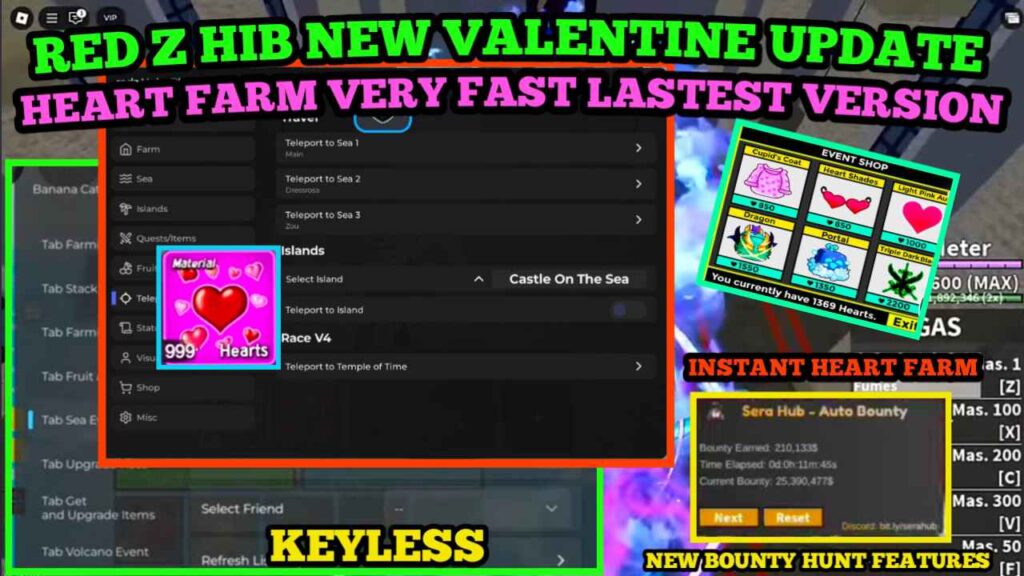 🔥NEW RED Z HUB BLOX FRUITS SCRIPT Valentine Update 2025 – Heart Farm, Auto Farm, Bounty Hunt & More – Checkpoint