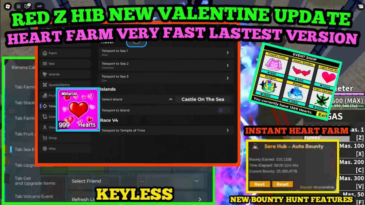 🔥NEW RED Z HUB BLOX FRUITS SCRIPT Valentine Update 2025 – Heart Farm, Auto Farm, Bounty Hunt & More