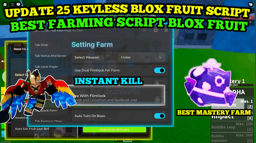NEW Blox Fruits Script 2025 | Kill Tyrant, Prehistoric Island , Auto Level, God Mode GUI [Pastebin]