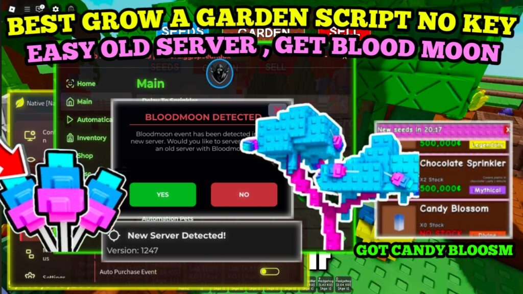 [NEW] Grow A Garden Blood Moon Finder Script No Job Id | But Candy Bloosm Fast | No Key (Best)