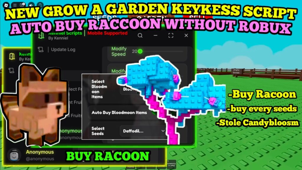 [NEW] Grow a Garden Auto Buy Racoon | Steal Candy BLOOSM | Farm Whole Garden & More