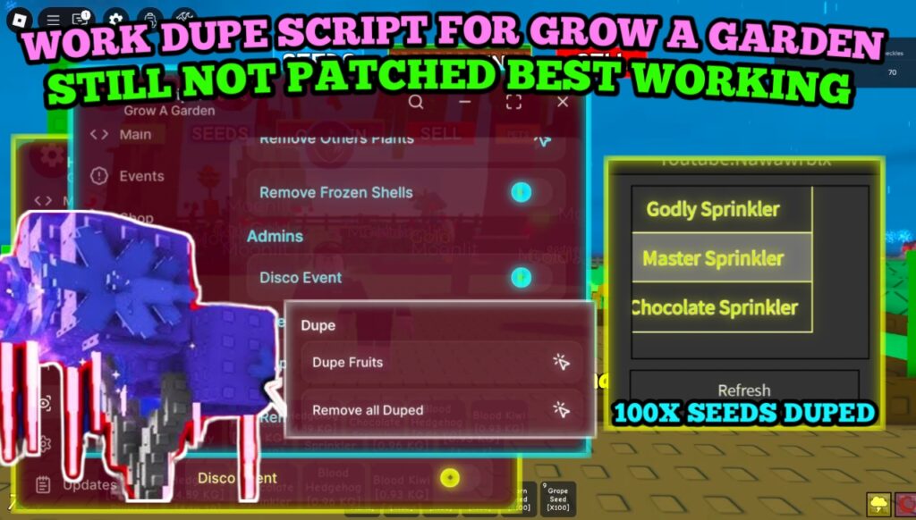 [DUPE] Grow a Garden Script : Dupe Fruit , Dupe Seeds , Not Patched , Best Farming & Working