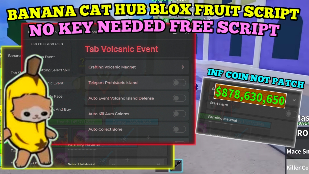 [NEW] Banana Hub Blox Fruits Free | Farm Infinity Coin [Not Patched] , Kill Aura , Mirage Hunt