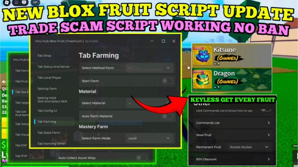 [NEW] Blox Fruits Script| Trade Scam FIXED | Mastery Farm | Tyrant Of Skies & More