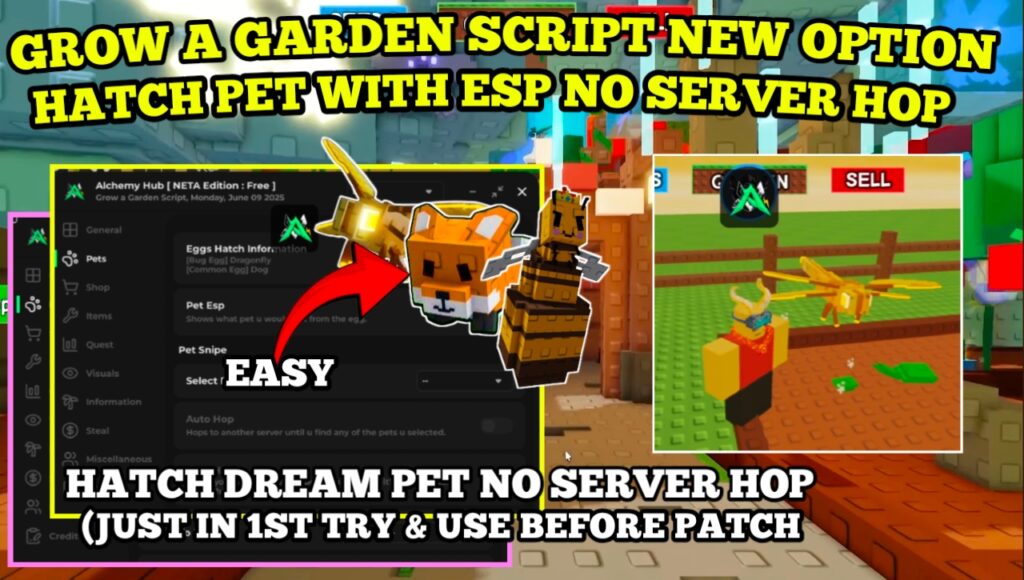 [NEW] Grow A Garden Pet Esp Script : 100% Dico Bee ( Get In 1st Try Real Pet ) – Get Every Dream Pet