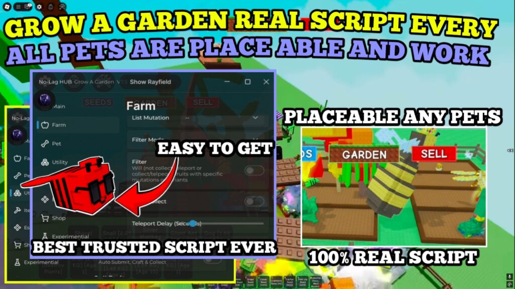 [NEW] Grow A Garden Script | All Placeable Pets ( Spawn Pets + Place In Garden ) – Pet Esp & More