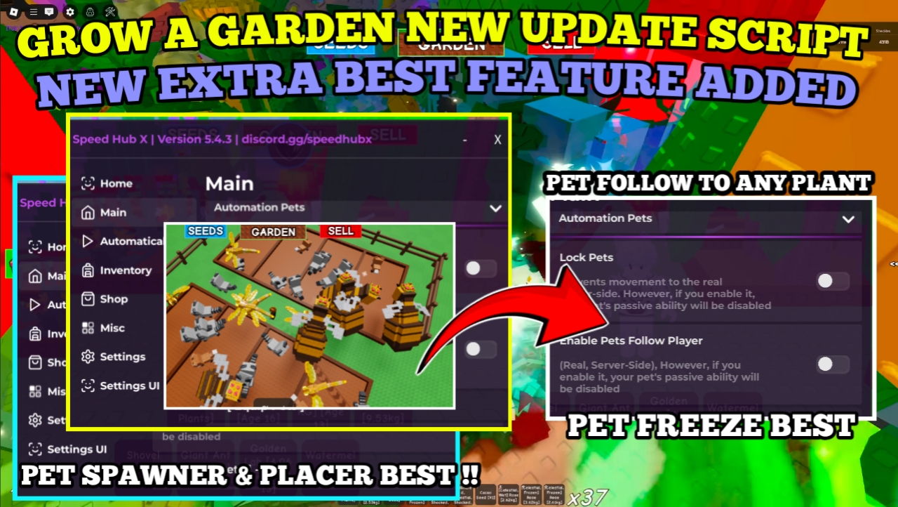 [FREE] Grow A Garden Script : Pet Spawner & Placer , Freeze Pets , Pet Follower ( Pet Prediction)