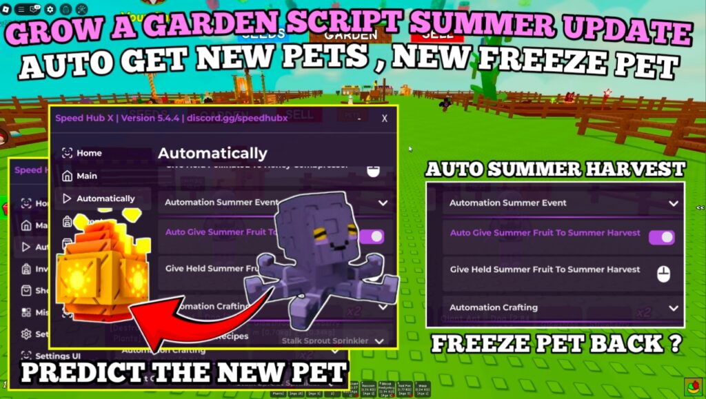 [UPD🌞] Grow A Garden Script : Auto Summer Harvest , Predict New Egg Pets [Freeze Pets] & More