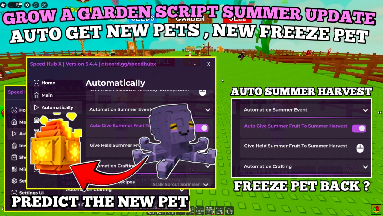 [UPD🌞] Grow A Garden Script : Auto Summer Harvest , Predict New Egg Pets [Freeze Pets] & More