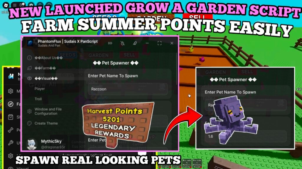 [FREE] Grow A Garden Script , Spawn Real Look Pets [ Get Max Summer Points ] , Pet Esp & More