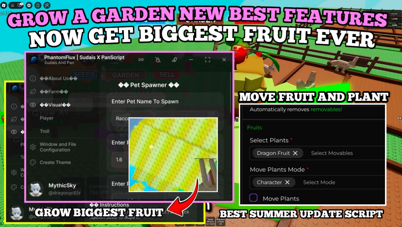 [FREE] Grow A Garden Script : Move Plant & Fruits , Infinite No Patch Sprinkler , Full Summer Event