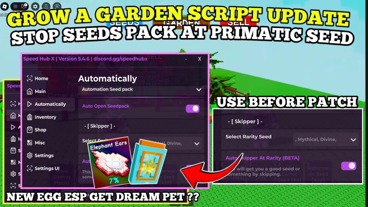 [FREE] Grow A Garden Script , Auto Skip Seed At Rarity , Auto Move Plants , Complete Summer Harvest