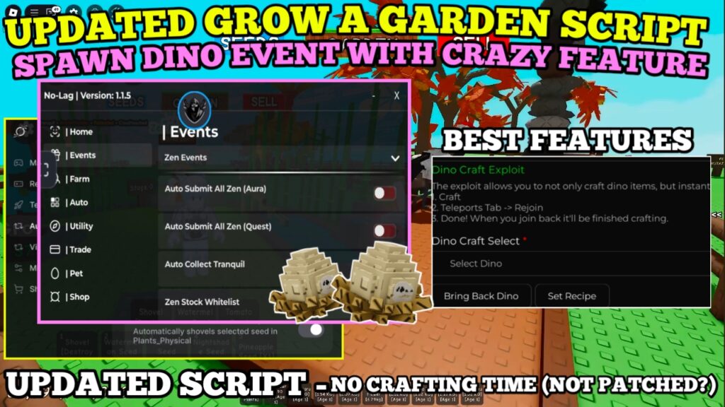 [FREE] Grow A Garden Script , Remove Craft Timer , Spawn Dino Event , Skip Egg Growth [Work?]