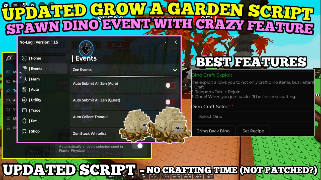 [FREE] Grow A Garden Script , Remove Craft Timer , Spawn Dino Event , Skip Egg Growth [Work?]