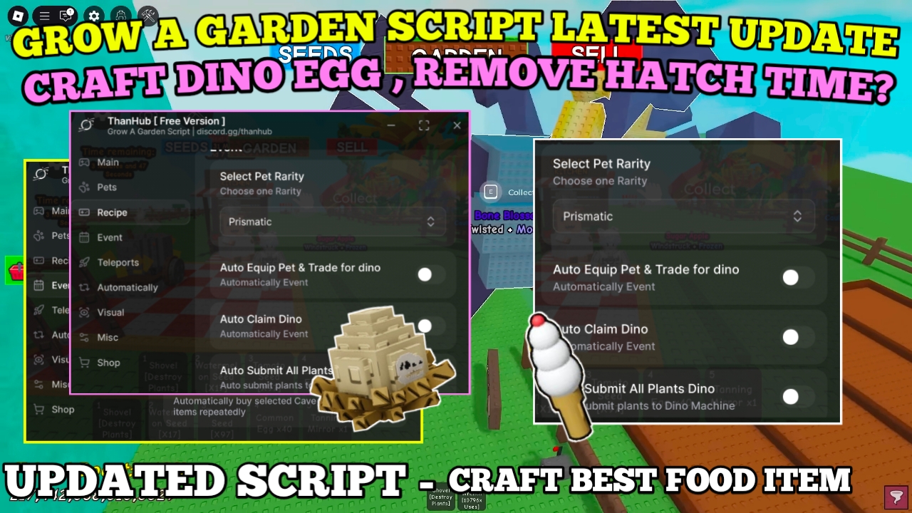 [SKIP TIME] Grow A Garden Script , Craft Dino Items , Craft Best Food , INF Mutation Pets & More