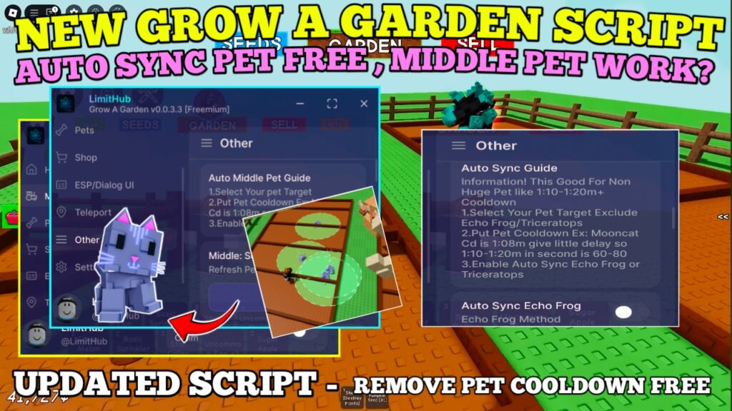 [NO COOLDOWN] Grow A Garden Script , Auto Remove Pet Cooldown? , Auto Middle Pet – [Patched?]