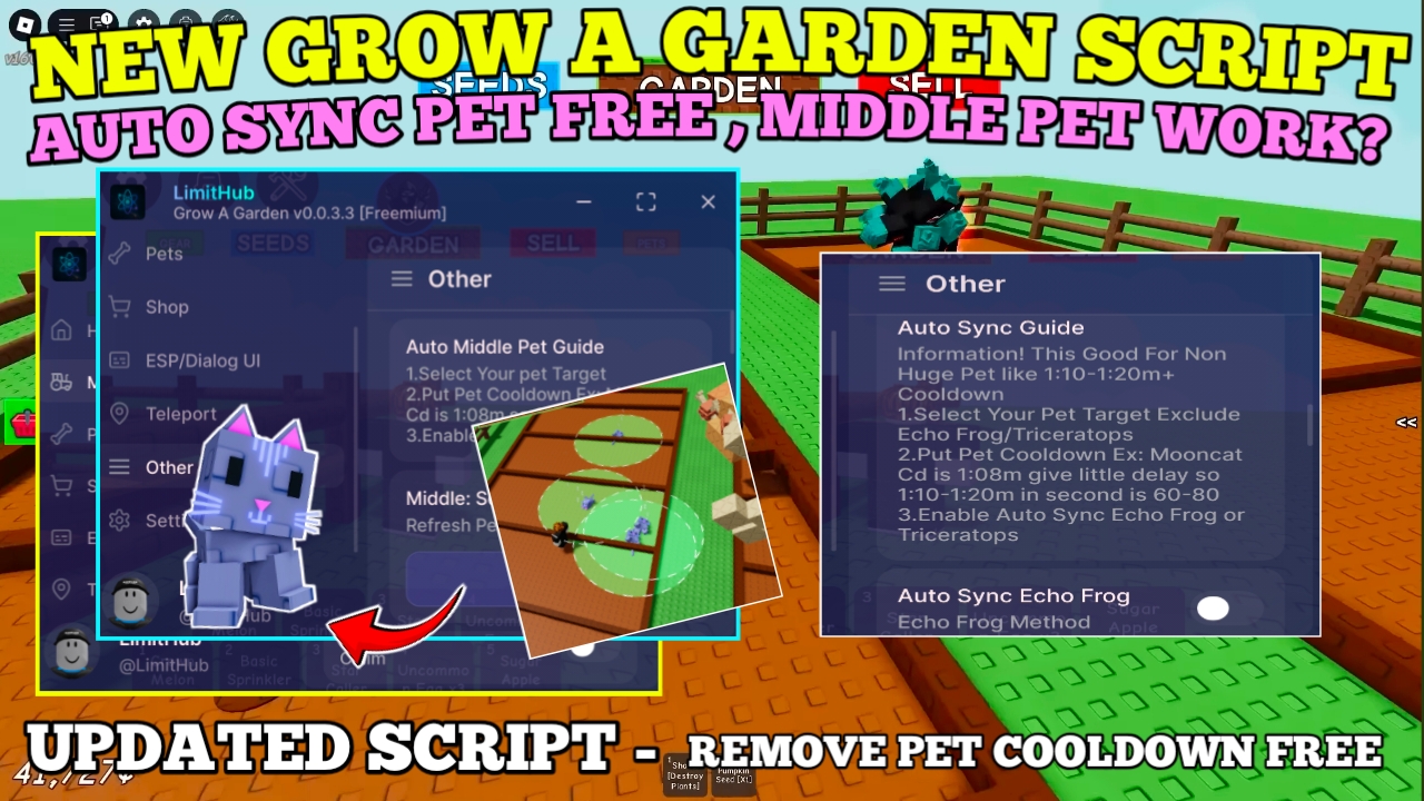 [NO COOLDOWN] Grow A Garden Script , Auto Remove Pet Cooldown? , Auto Middle Pet – [Patched?]