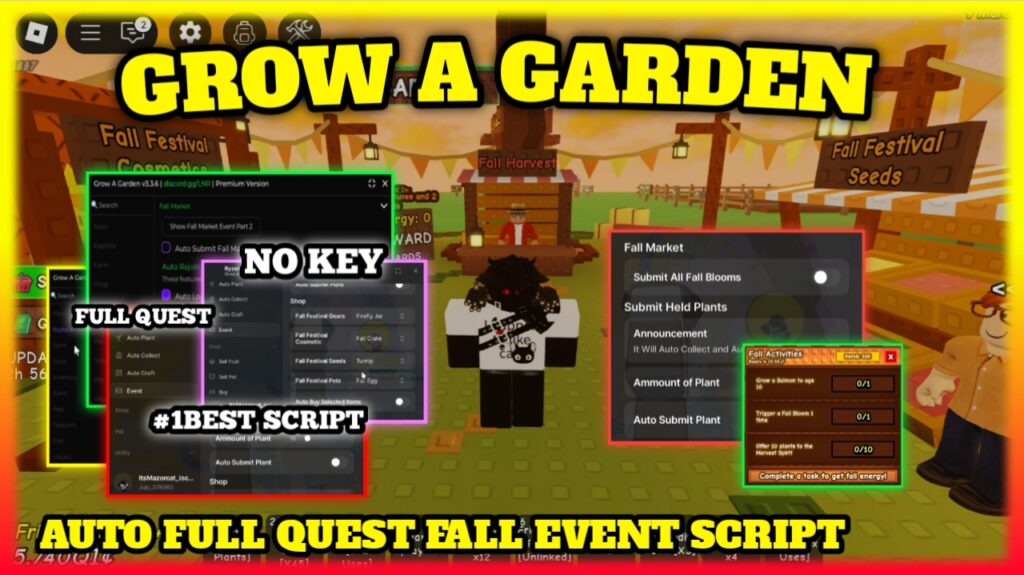 GROW A GARDEN SCRIPT – Auto Quest , Submit Fall Energy , Bypass Reward? , Best Script (No Key