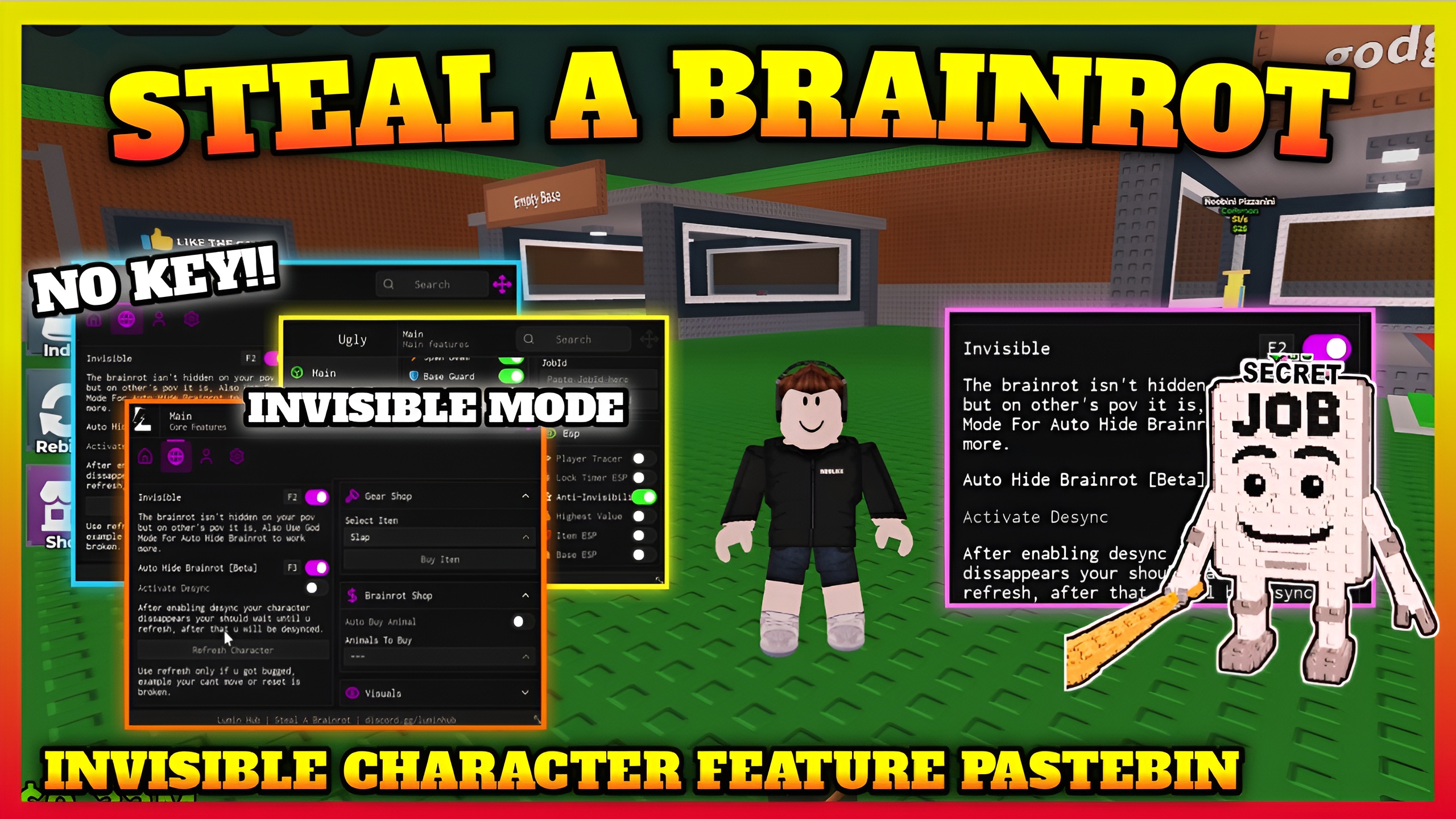 STEAL A BRAINROT SCRIPT Pastebin ,100% Invisible Mode ,Instant Steal ,Bypass Speed Mod FREE – BEST