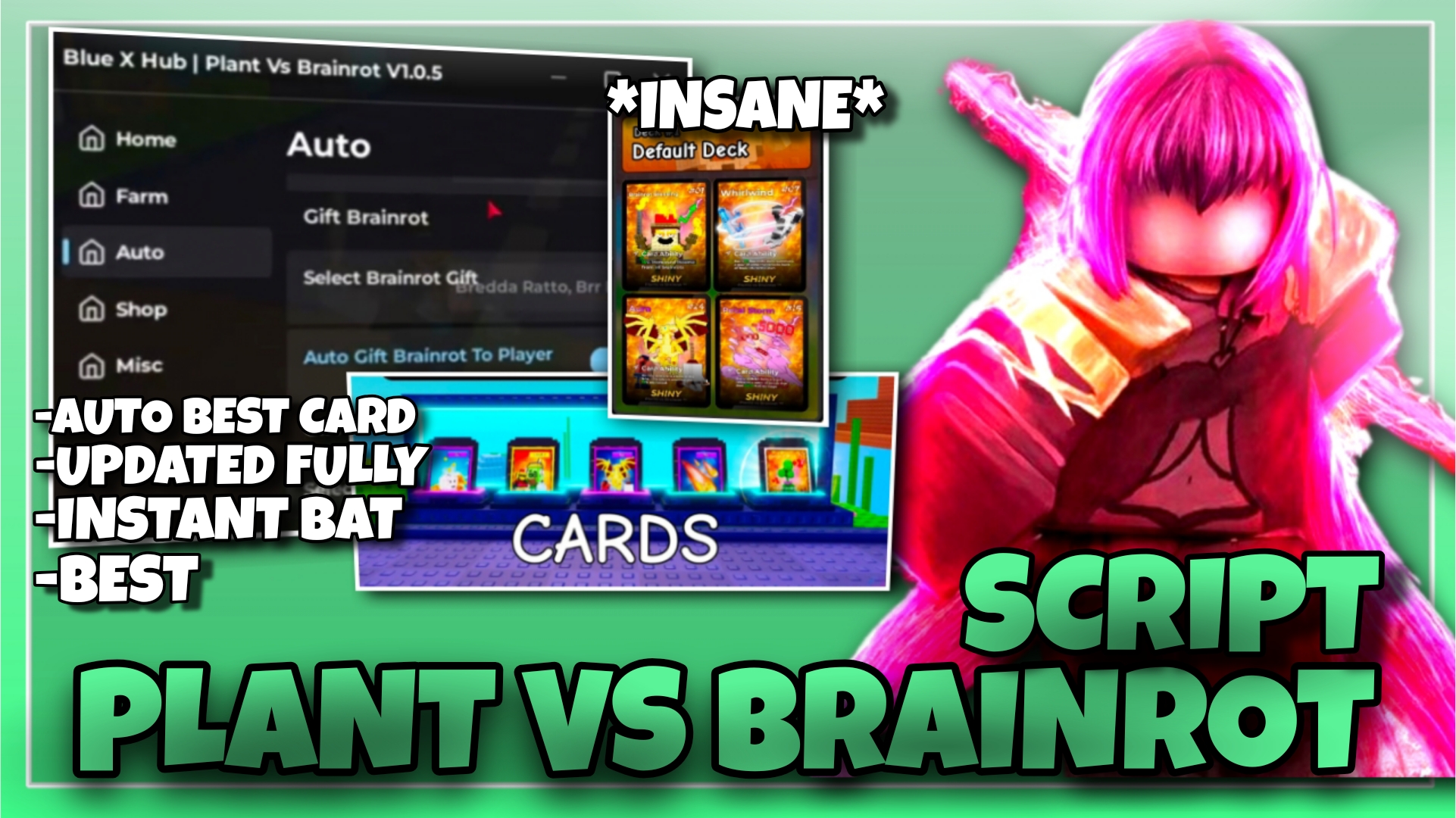 PLANT VS BRAINROT SCRIPT Free Pastebin , Auto Claim Tomade , Auto Place Dailies , Best Card – BEST