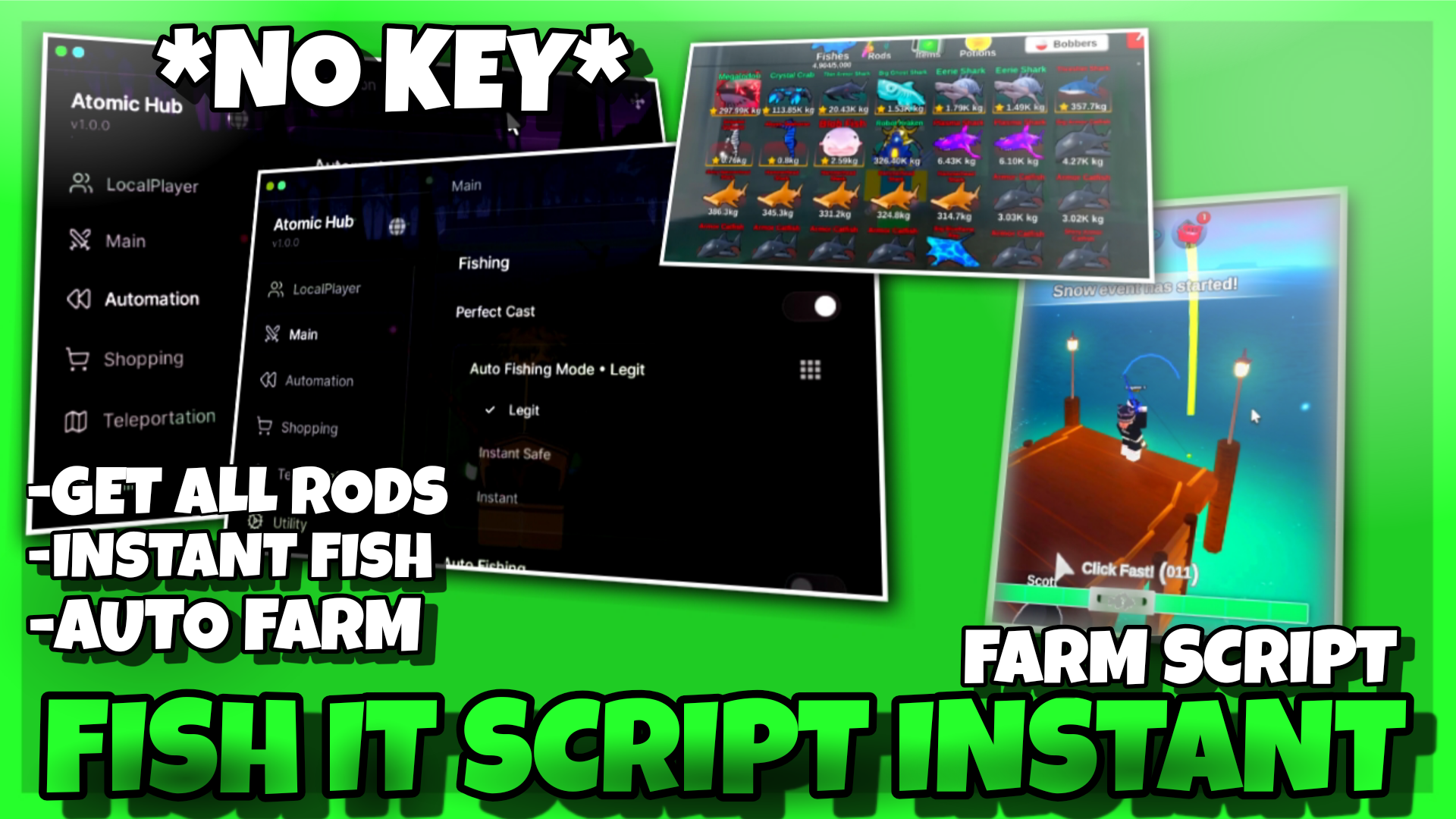 FISH IT Script Free Pastebin 2025 | Legith Instant Catch *NO KEY* , Event Farm , Auto Farm