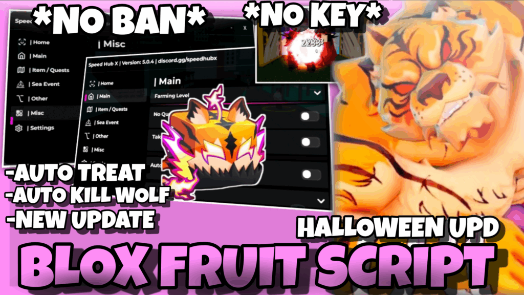 BLOX FRUIT Script Free Pastebin 2025 | Halloween UPD , Auto Wolf , Auto Trick Or Treat – GET Tiger