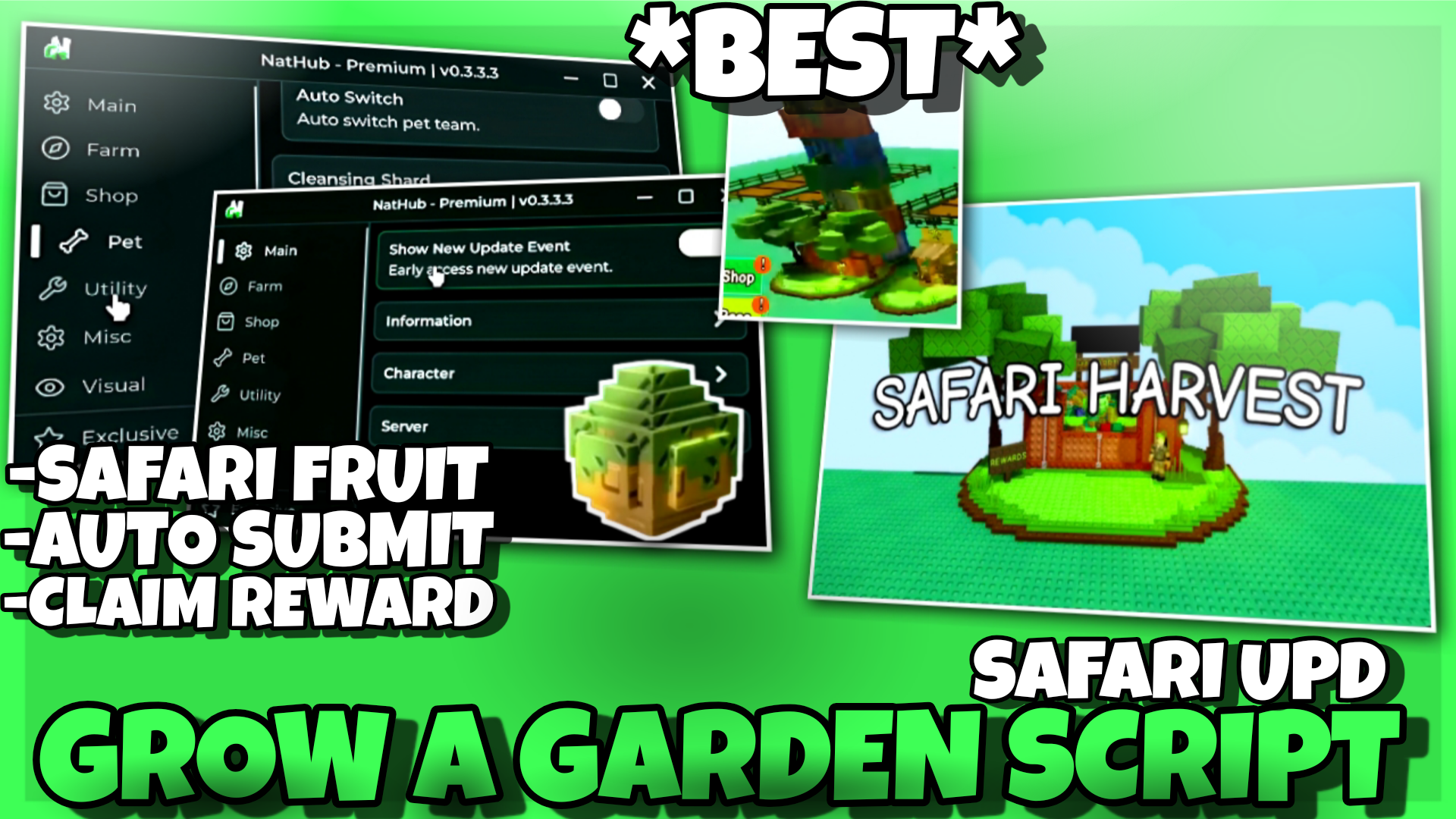 GROW A GARDEN Script Free Pastebin 2025 | Safari Event – Submit Safari Fruit , Claim Rewards