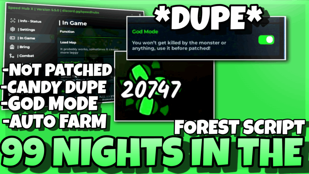 99 NIGHTS IN THE FOREST Script Free Pastebin 2025 , Dupe Candy (Not Patched) , GOD Mode , Stimulate