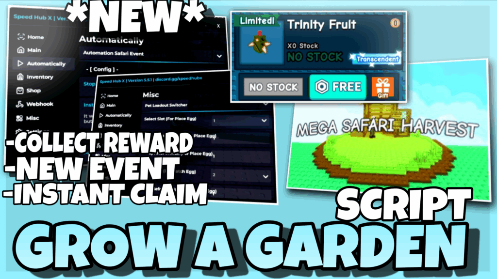 GROW A GARDEN Script Free Pastebin 2025 , Claim New Rewards , Limited Seed , Auto Farm