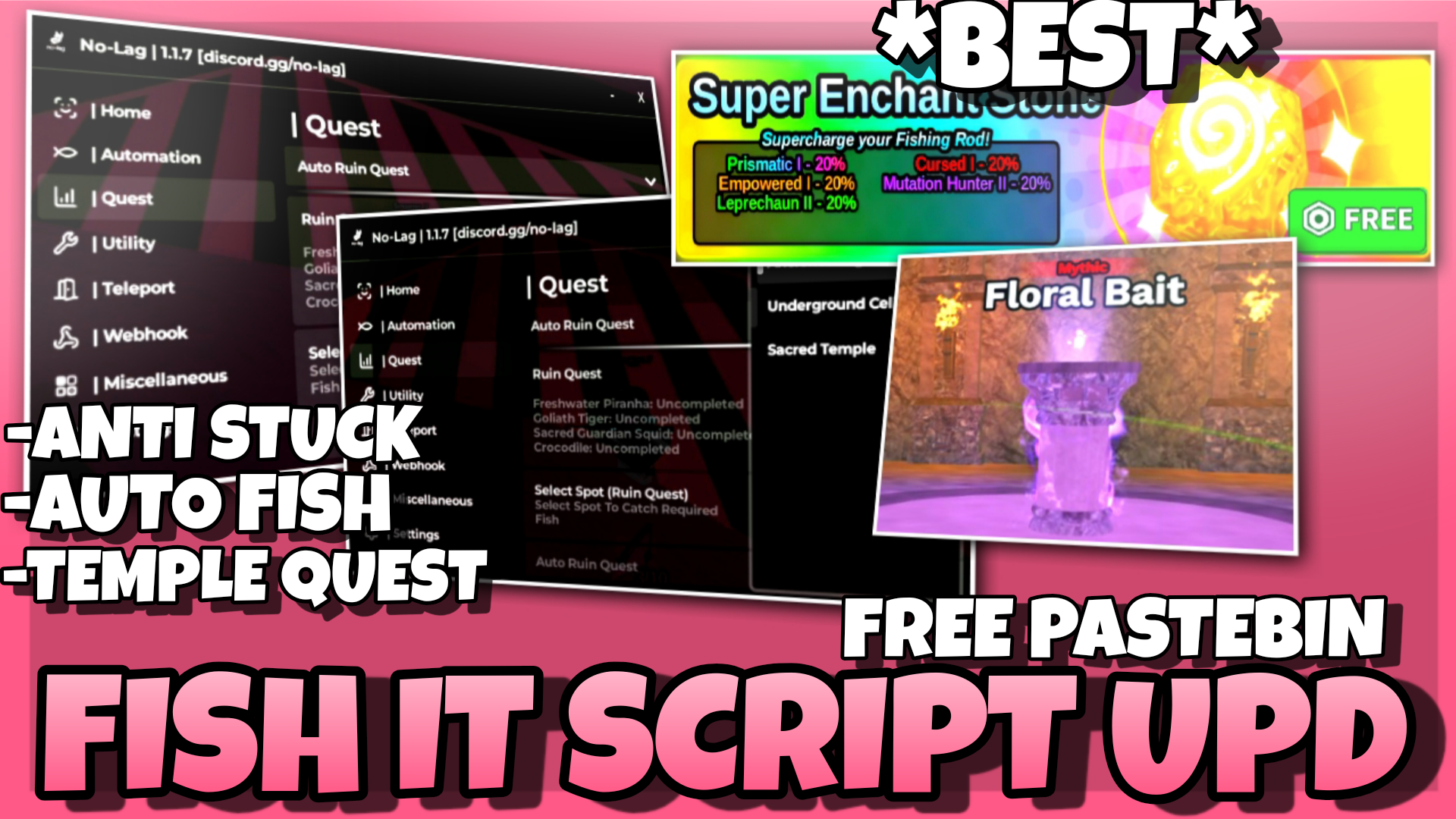 FISH IT Script *BEST* – Anti Stuck , 5x Fast Fishing , Temple Quest , Auto Floral Baitš£
