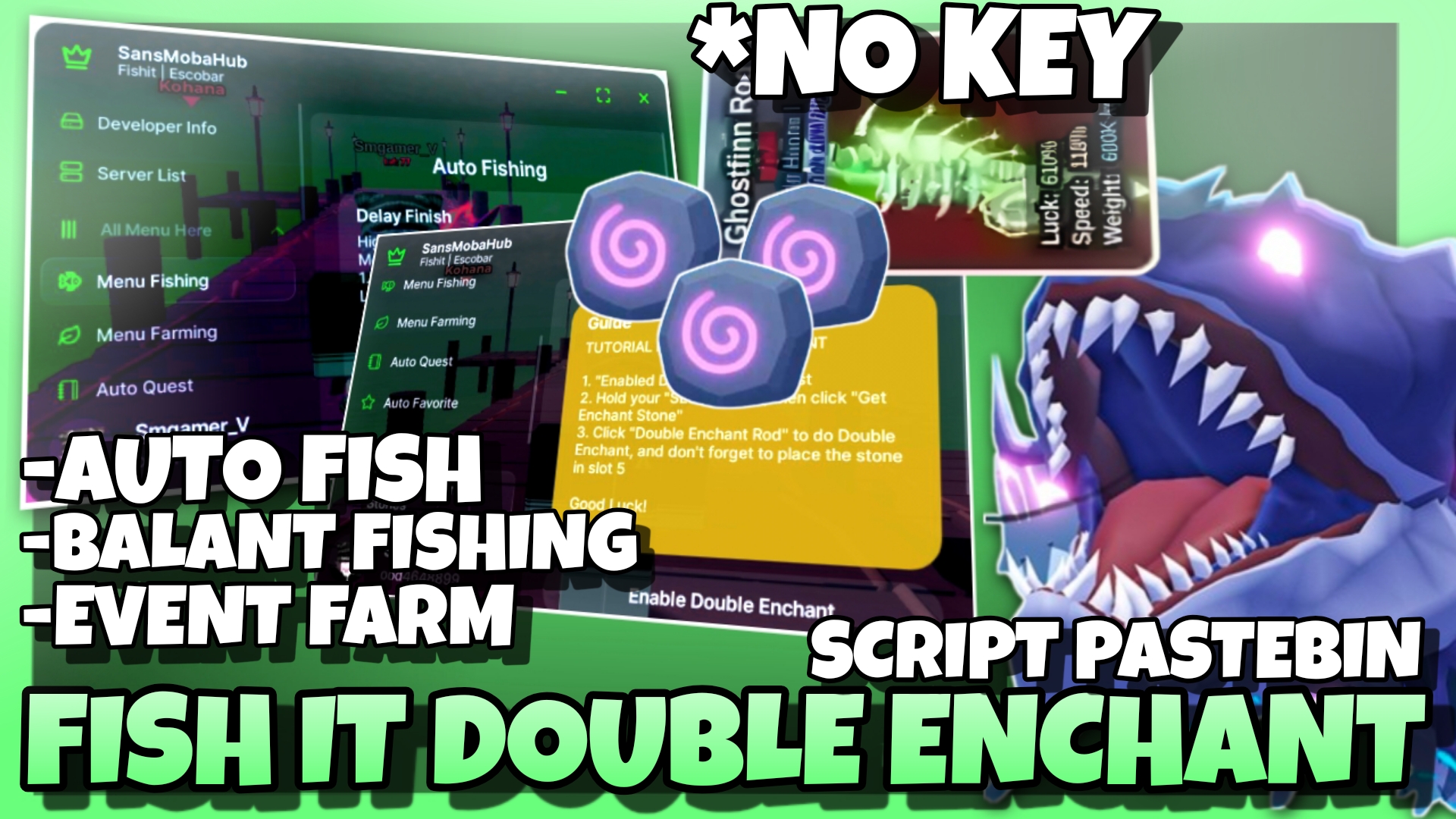 Fish It Script *NO KEY* , Double Enchant , Auto Fishing , Instant Fish , Balant Fishing , Event Farm