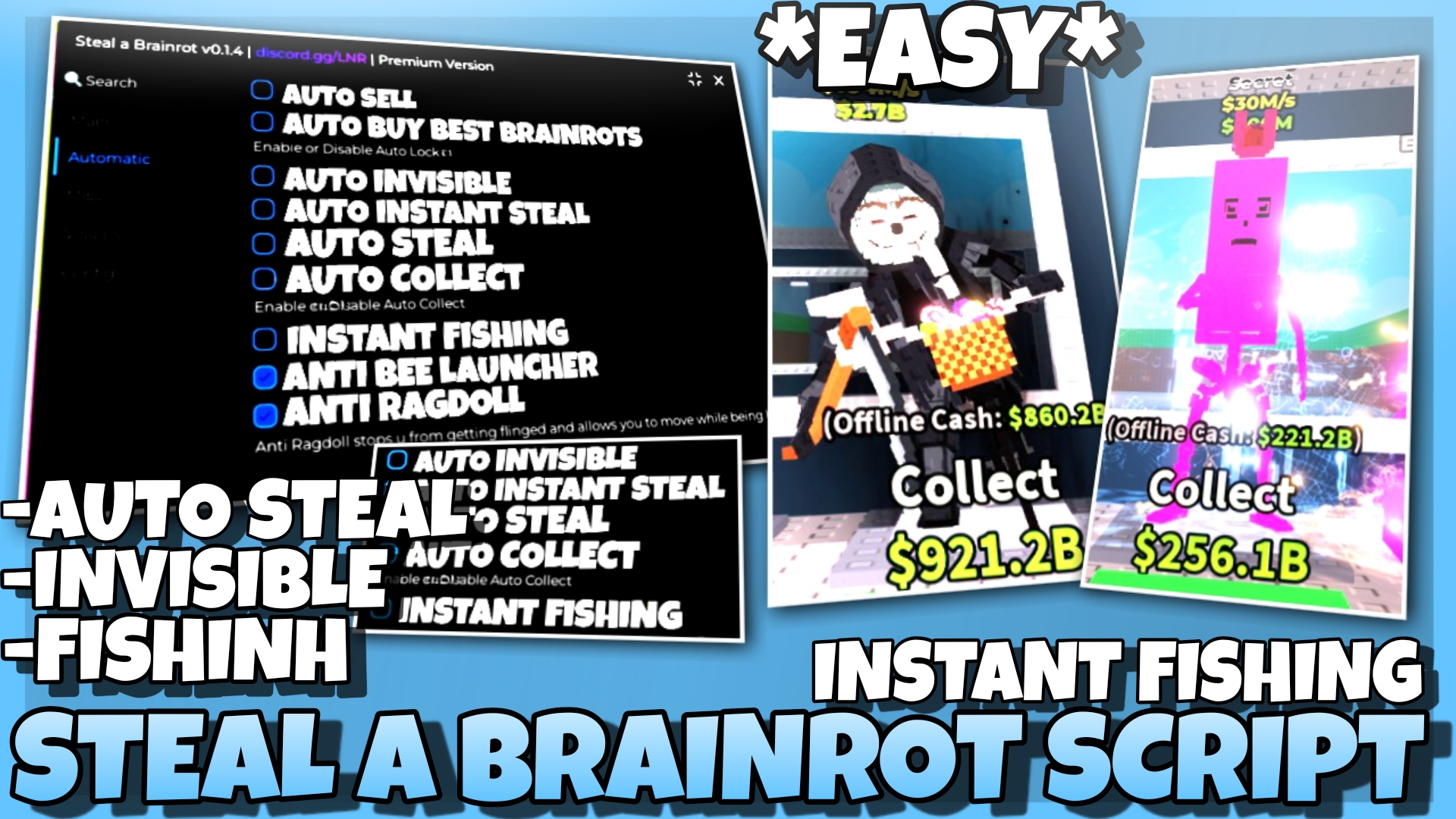 Steal A Brainrot Script *BEST*,Instant Fishing ,Auto Steal, Anti RagDoll, Auto Buy Best Brainrot 🌿🥳