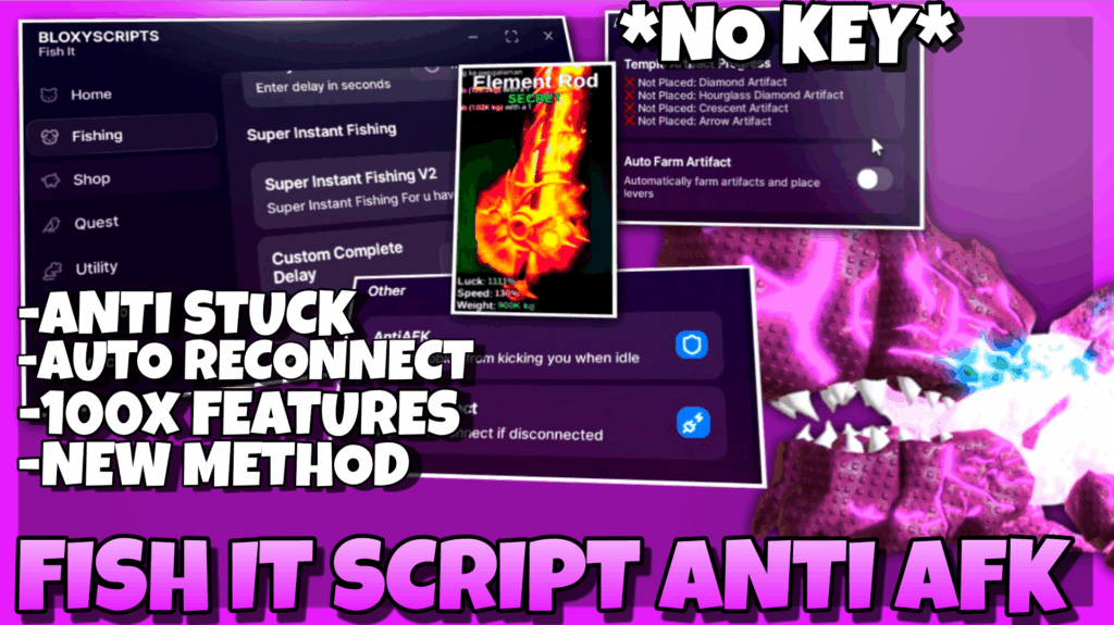Fish It Script *No Key*, 3 Best Fishing Method, Anti Afk + Reconnect, Rods Quest, Farm New Events🎁🎇