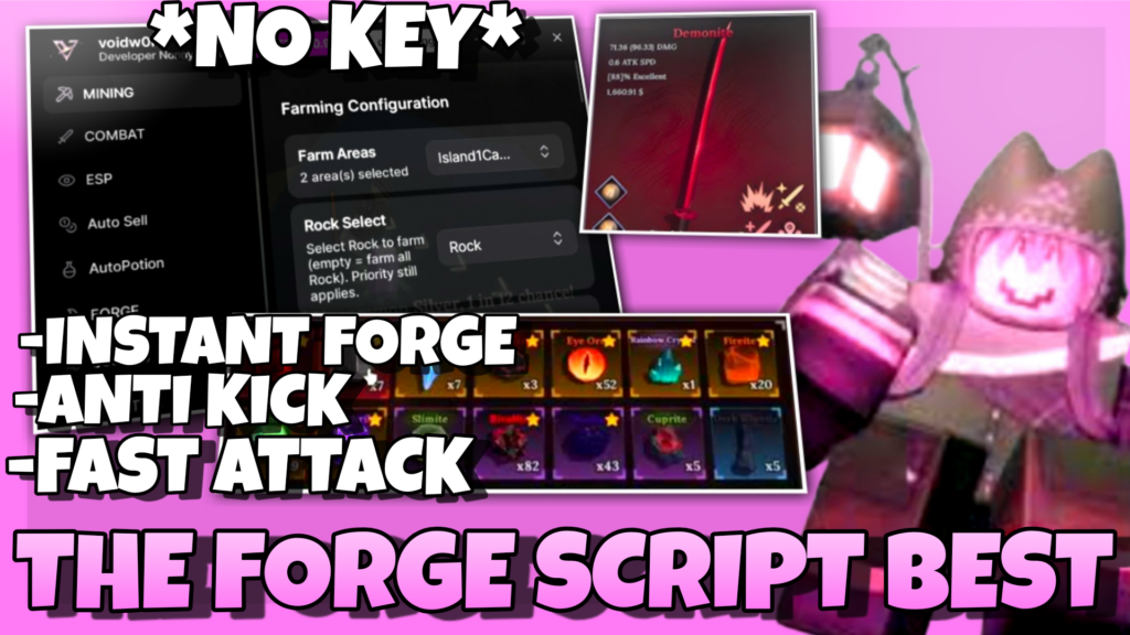 The Forge Script *NO KEY* 🤯 Auto Farm, Auto Forge, DUPE, Best Race, Farm Mobs, Farm Mobs Priorities